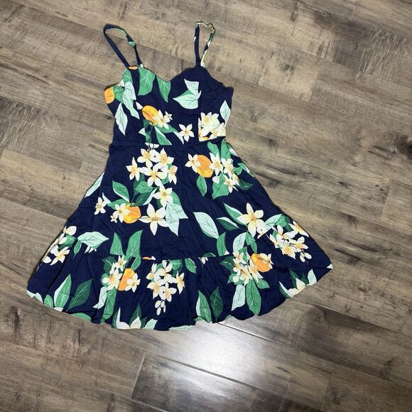Old Navy Dresses & Skirts - Old Navy Fit and Flare Cami Lemon Floral Dress Size Medium Womens Resort Wear